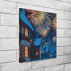 Холст квадратный Праздничный новогодний салют, цвет: 3D-принт — фото 2