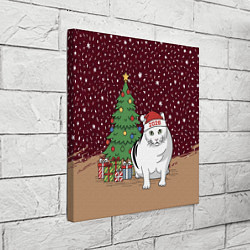 Холст квадратный Кот Бендер и ёлка, цвет: 3D-принт — фото 2