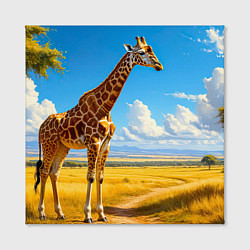 Холст квадратный Жираф в солнечной саванне, цвет: 3D-принт — фото 2