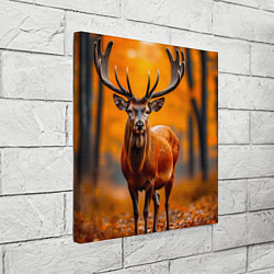 Холст квадратный Осенний лес с оленем, цвет: 3D-принт — фото 2