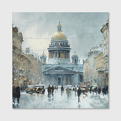 Холст квадратный Санкт-Петербург зимний пейзаж, цвет: 3D-принт — фото 2