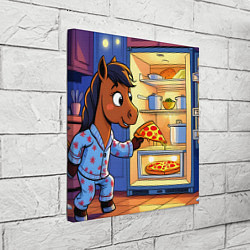 Холст квадратный Лошадка и пицца, цвет: 3D-принт — фото 2