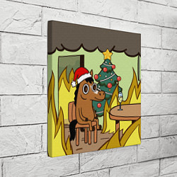 Холст квадратный Конь среди огня - this is fine, цвет: 3D-принт — фото 2