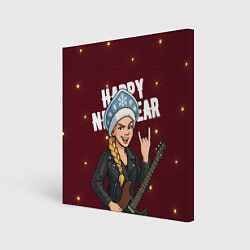 Холст квадратный Снегурочка рокерша, цвет: 3D-принт