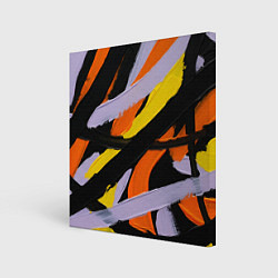 Холст квадратный Полоски краски абстракция, цвет: 3D-принт