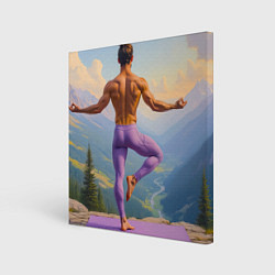 Холст квадратный Гармония на вершинах, цвет: 3D-принт