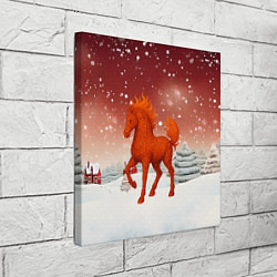 Холст квадратный Огненная текстурная лошадь 2026, цвет: 3D-принт — фото 2