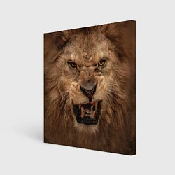 Холст квадратный Взгляд льва, цвет: 3D-принт