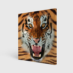 Холст квадратный Взгляд тигра, цвет: 3D-принт