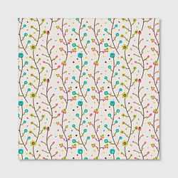 Холст квадратный Цветочные лианы, цвет: 3D-принт — фото 2