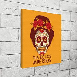Холст квадратный Мексиканский череп, цвет: 3D-принт — фото 2