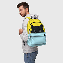 Рюкзак Черный кот выглядывает, цвет: 3D-принт — фото 2