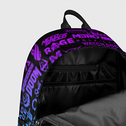 Рюкзак Неоновые лого игр, цвет: 3D-принт — фото 2