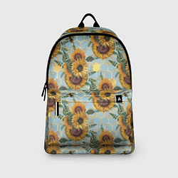 Рюкзак Подсолнухи и пчёлы на голубом, цвет: 3D-принт — фото 2