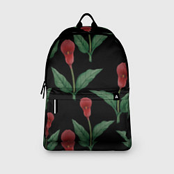Рюкзак Красные каллы на черном, цвет: 3D-принт — фото 2