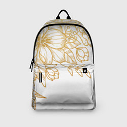Рюкзак Золотые цветы на белом, цвет: 3D-принт — фото 2