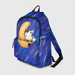 Рюкзак Спящий бычок на луне, цвет: 3D-принт