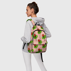 Рюкзак Божья коровка и клевер на розовом, цвет: 3D-принт — фото 2