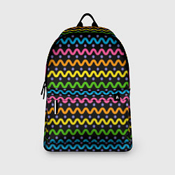 Рюкзак Разноцветные волнистые линии, цвет: 3D-принт — фото 2