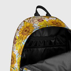 Рюкзак Желтые подсолнухи - паттерн, цвет: 3D-принт — фото 2
