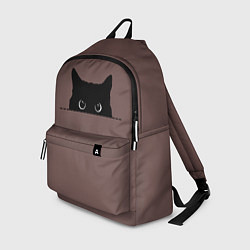 Рюкзак Черная кошка выглядывает из укрытия, цвет: 3D-принт