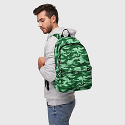 Рюкзак Зеленый монохромный камуфляж, цвет: 3D-принт — фото 2