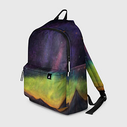 Рюкзак Горный пейзаж со звёздным небом и северным сиянием, цвет: 3D-принт
