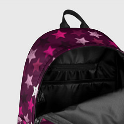 Рюкзак Бордовые звезды, цвет: 3D-принт — фото 2