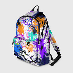 Рюкзак Брызги и мазки разноцветных красок на белом фоне, цвет: 3D-принт