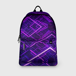 Рюкзак Неоновые ромбы в абстракции - Фиолетовый, цвет: 3D-принт — фото 2