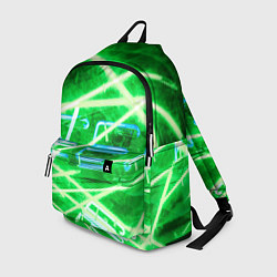 Рюкзак Неоновые лучи и буквы - Зелёный, цвет: 3D-принт