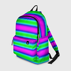 Рюкзак Зеленый и фиолетовые яркие неоновые полосы striped, цвет: 3D-принт