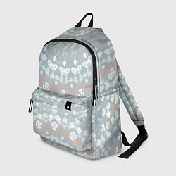 Рюкзак Коралловый и серо-голубой, мандала, цвет: 3D-принт