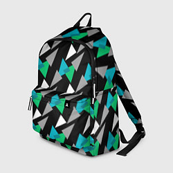 Рюкзак Разноцветные треугольники на черном фоне, цвет: 3D-принт