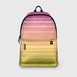 Рюкзак Белые полосы на розовом и желтом градиенте, цвет: 3D-принт — фото 2