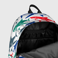 Рюкзак Стая разноцветных акул - паттерн, цвет: 3D-принт — фото 2