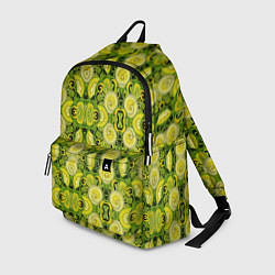 Рюкзак Зеленые узоры: волны абстракции, цвет: 3D-принт