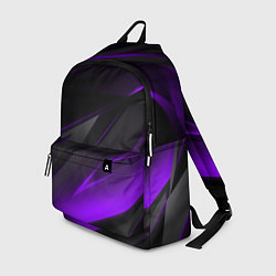 Рюкзак Черно-фиолетовая геометрическая абстракция, цвет: 3D-принт