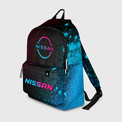 Рюкзак Nissan - neon gradient: символ, надпись, цвет: 3D-принт