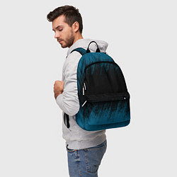 Рюкзак Синие штрихи на черном, цвет: 3D-принт — фото 2