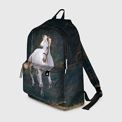 Рюкзак Скачущая белая лошадь, цвет: 3D-принт