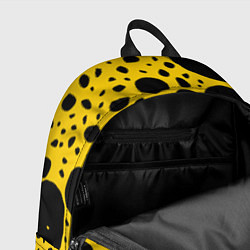 Рюкзак Черные пятна на желтом фоне, цвет: 3D-принт — фото 2