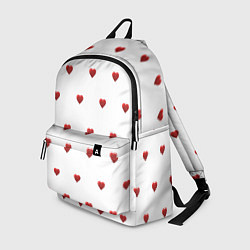 Рюкзак Белая поляна с красными сердечками, цвет: 3D-принт
