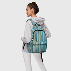 Рюкзак Текстура полосы зелено-голубой, цвет: 3D-принт — фото 2