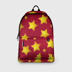 Рюкзак Золотые звезды и елки на красном, цвет: 3D-принт — фото 2