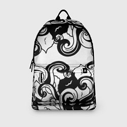 Рюкзак Черные волнистые узоры на белом, цвет: 3D-принт — фото 2