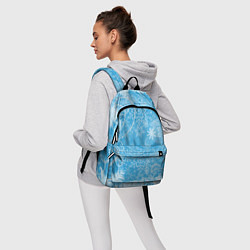 Рюкзак Морозный узор на голубом стекле, цвет: 3D-принт — фото 2