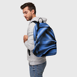 Рюкзак Складки гладкой синей ткани, цвет: 3D-принт — фото 2