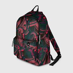 Рюкзак Красно -зеленый темный абстрактный узор с разводам, цвет: 3D-принт