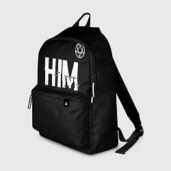 Рюкзак HIM glitch на темном фоне: символ сверху, цвет: 3D-принт